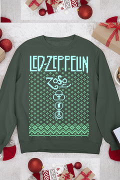 UGLY Rockin' Christmas Led Zeppelin Sweatshirt | Vintage Band Style | Classic Rock Fan |