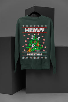 UGLY Meowy Christmas | Retro Ugly Design | Vintage Holiday Collection | Festive Feline Fashion
