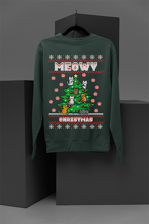 UGLY Meowy Christmas | Retro Ugly Design | Vintage Holiday Collection | Festive Feline Fashion