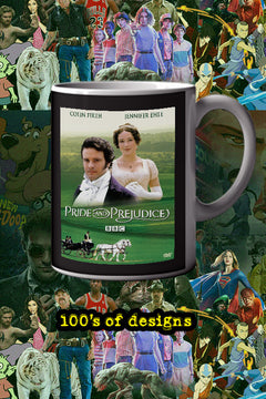 Pride and Prejudice 11oz Mug | TV Show Poster Design | Mr. Darcy and Elizabeth | Gift for Fans | Unique Home Decor