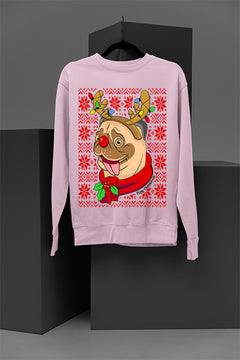UGLY Pugy Christmas Vintage Sweater | Funny Pug Christmas Sweatshirt | Retro Christmas U