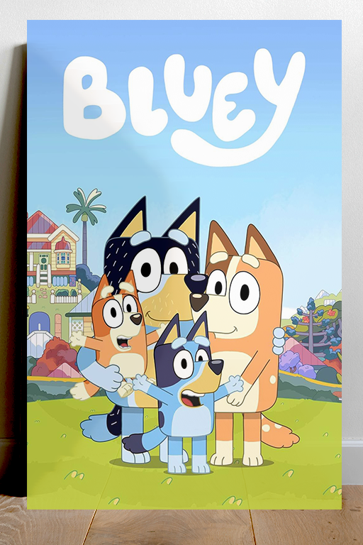 Bluey: Featuring Bingo and Bandit | Premium Gloss Poster | TV Show Design | Nursery Decor | Kids Bedroom Art