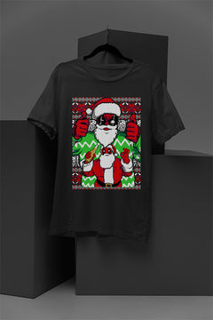 UGLY Deadpool-Santa Pool Christmas T-Shirt | Pop Culture Holiday Apparel | Festive Ugly Design