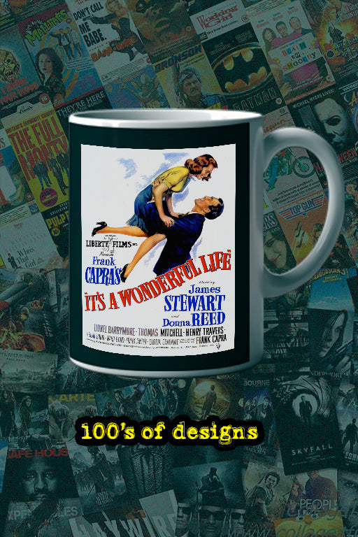 It's a Wonderful Life 11oz Mug | Film Memorabilia | It's a Wonderful Life | Vintage Poster | Lead Actor's Name Mug