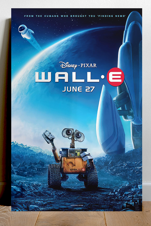 Wall-E Gloss Poster | Animated Film Wall-E | Robot EVE Design | Film Wall-E Prints