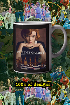 The Queen's Gambit 11oz Mug | Beth Harmon Design - TV Show Merchandise - Minimalist Chess Art - Anya Taylor-Joy Goods