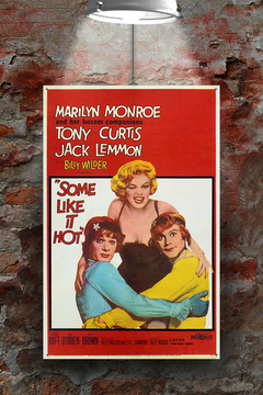 Some Like It Hot - Marilyn Monroe and Tony Curtis | Film Poster | Gloss Design | Classic Movie Art | Retro Hollywood Decor