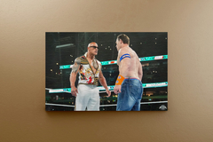 Wrestlemania 40 Canvas Print | The Rock Stares Down John Cena Design | Wrestlemania 40 Memorabilia | WWE Wrestling Decor | Wrestlemania 40 Art | Iconic Wrestling Matchup | Ring Legends Face Off | Collector's Item |