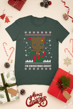 UGLY Marve Baby Groot I Am Christmas Groot | Marvel Christmas Tee | Holiday Funny Shirt