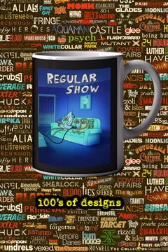 Regular Show 11oz Mug Mordecai Rigby Benson Coffee Cup TV Show Cartoon Network Merchandise Mugs |Cartoon Network Regular Show Design Mug Merch Accessories | Regular Show Fan Gift Mug Home Decor