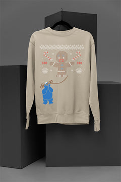 UGLY Festive Cookie Monster Christmas Sweatshirt | Retro Holiday Splurge | 90s Nost
