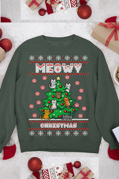UGLY Meowy Christmas | Retro Ugly Design | Vintage Holiday Collection | Festive Feline Fashion