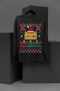 UGLY Meh! Christmas Cat | Vintage Christmas | Retro Era | Festive Feline | Quir