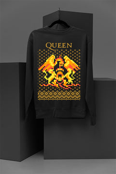 UGLY Retro Queen Band Logo Christmas Sweatshirt | Vintage 70s Glam Rock | Bohemian