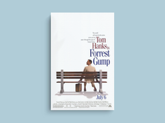 Forrest Gump Canvas Print Tom Hanks | Film Art Decor Poster Print | Movie Memorabilia Wall Hanging Art | Vintage Film Poster Print