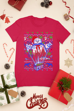 KIDS UGLY Ghostbusters Marshmallow Man Christmas T-shirt | Kids Christmas Ugly Design |