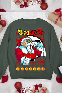 UGLY Roshi Christmas Chaos | Dragon Ball Z Santa Sweatshirt | Festive Anime Wear | Retro