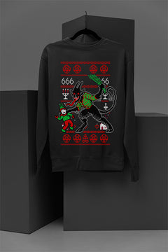 UGLY Krampus Christmas Sweatshirt - Vintage Era Horror | Festive Ugly Design | Retro Demon