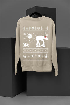 UGLY Galactic Sleigh Star Wars Christmas Sweatshirt | Retro Sci-Fi Festive Sweatshirt | Vintage
