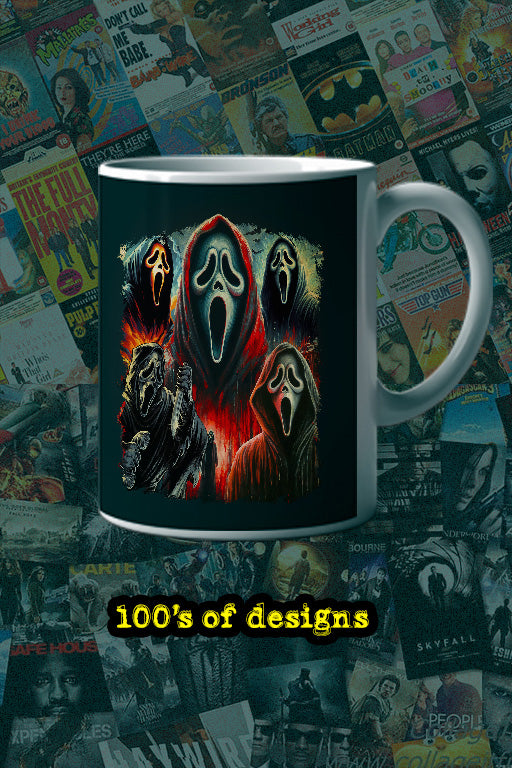 Halloween Ghostface 11oz Mug | Horror Film Poster Design | Creepy Ghostface Mug