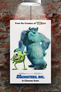 Monsters, Inc Sulley Premium Gloss Poster | Film Monsters, Inc Mike Wazowski Print | Pixar Movie Art Decoration | Kids Room Decor | Film Fan Gift