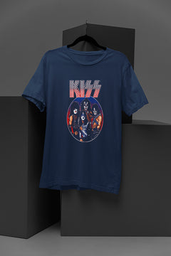 Kiss Rock Band | '70s Glam Rock Tee | Vintage Kiss Inspired T-shirt | Retro Band Merchandise | Kiss Collectible Shirt | Classic Rock Fan Gift | Gene Simmons Style Top