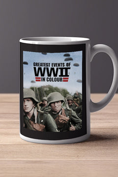 Greatest Events of WWII in Colour 11oz Mug | TV Show Design | Collectible Memorabilia | David Attenborough