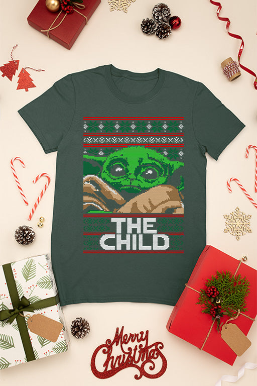KIDS UGLY Galactic Groove Star Wars Baby Yoda The Child Christmas Tee | Kids Christmas