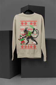 UGLY Krampus Christmas Sweatshirt - Vintage Era Horror | Festive Ugly Design | Retro Demon