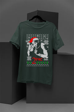 UGLY Christmas T-Shirt Design: 2PAC Retro Rap Legend | Vintage Hip Hop Xmas