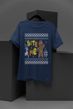 UGLY Gingerbread Bite Me Xmas T-shirt | Festive Gingerbread Men | Bite Me Christmas