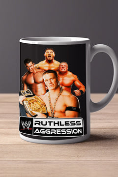 RUTHLESS AGGRESSION 11oz Mug Pro Wrestling | RUTHLESS AGGRESSION Design featuring Lead Actor Name