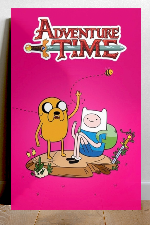 Adventure Time Premium Gloss Poster featuring Finn the Human | TV Show Design | Cartoon Network Merchandise | Adventure Time Fan Art.