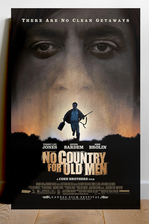 No Country for Old Men | Josh Brolin | Premium Gloss Poster | Film Memorabilia | Movie Art | Vintage Design | Cinematic Decor