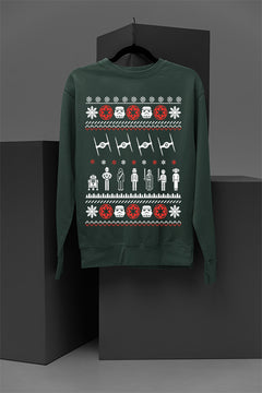 UGLY Christmas Sweatshirt: Star Wars Troops | Galactic Holiday Cheer | Empire Era Festivities
