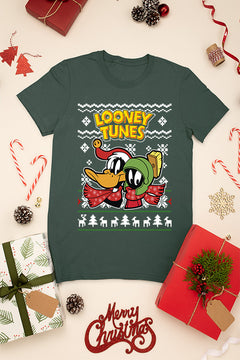 UGLY Retro Looney Tunes Daffy Duck and Marvin the Martian Christmas T-Shirt | Vintage