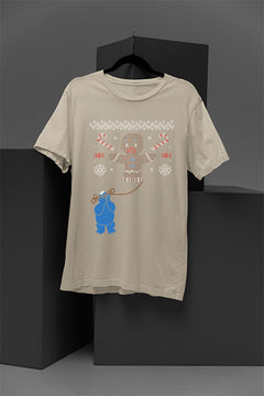 UGLY Festive Cookie Monster Christmas T-Shirt | Retro Holiday Splurge | 90s Nost