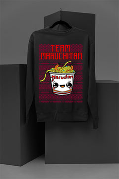 UGLY Crazy Maruchitan Ramen Box Happy Face Christmas Sweatshirt | Funny Ugly Design