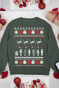 UGLY Christmas Sweatshirt: Star Wars Troops | Galactic Holiday Cheer | Empire Era Festivities