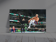 Wrestlemania 40 Roman Reigns And Cody Rhodes Spear Poster | Premium Gloss Photo Print | Wrestlemania 40 Collectible | Wrestling Fan Art | Roman Reigns Vs Cody Rhodes | High Quality Wall Decor | WWE Memorabilia | Ready to Frame