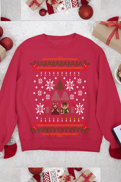 Zelda's Festive Hyrule Adventure Sweatshirt | Link | Triforce | Christmas