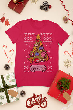 KIDS UGLY Nintendo Christmas Tree T-shirt | Holiday Gaming Fun | Retro Kids Christmas Tee |