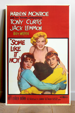 Some Like It Hot - Marilyn Monroe and Tony Curtis | Film Poster | Gloss Design | Classic Movie Art | Retro Hollywood Decor