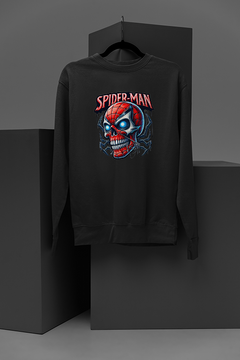 "Webbed Avenger Skull Sweatshirt | Marvel-Inspired Style | Unique Spiderman Design"