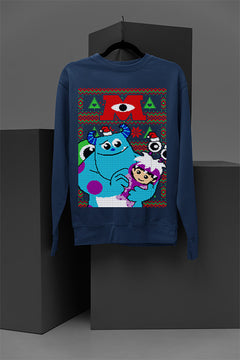 UGLY Limited Edition Monster Inc Christmas Sweatshirt | Monster Inc Christmas Ugly Sweater Design | Retro