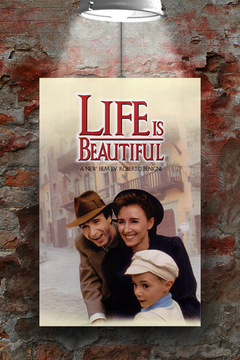 Life Is Beautiful Gloss Poster | Roberto Benigni | Film Fan Art | Classic Movie Print