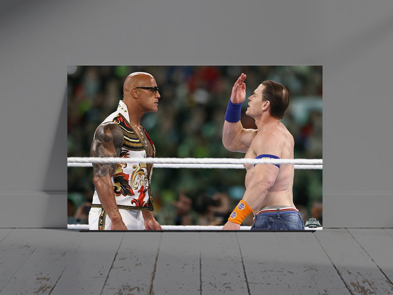 Wrestlemania 40 Poster John Cena And The Rock You Can't See Me Gloss Print | Wrestling Art Decor | Wrestlemania 40 Memorabilia | Gift for WWE Fans