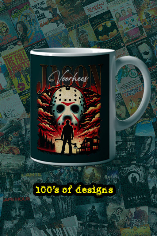 Halloween Jason Voorhees 11oz Mug | Horror Film Poster Design | Scary Movie Fan Gift