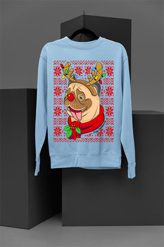 UGLY Pugy Christmas Vintage Sweater | Funny Pug Christmas Sweatshirt | Retro Christmas U