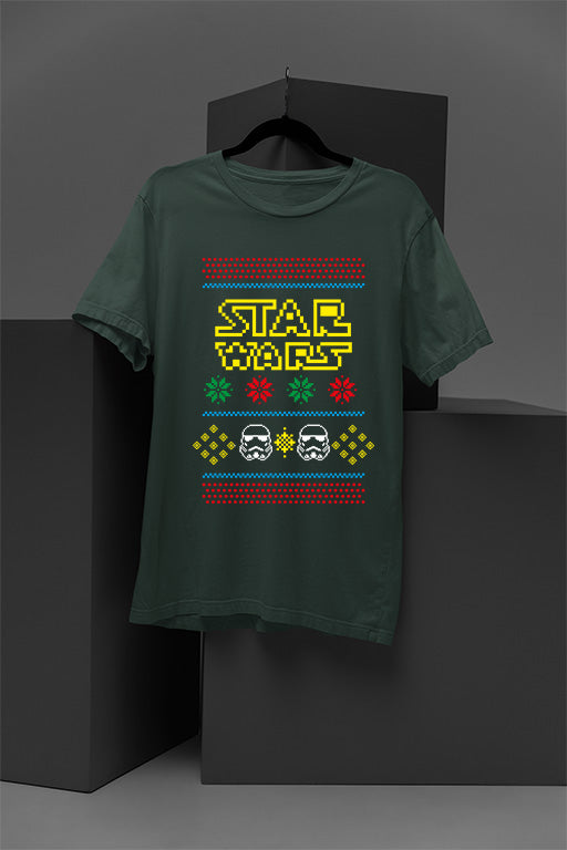 UGLY Galactic Festivities Star Wars Logo & Storm Troopers T-Shirt | Christmas | Star Wars Era